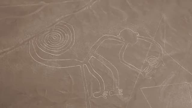 ペルー・イカのナスカの地上絵（猿）