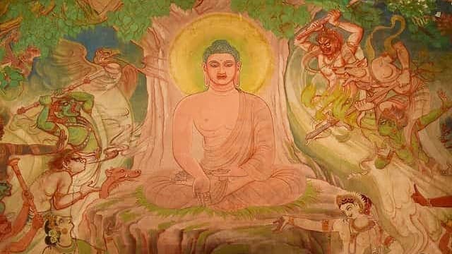 インド・ベナレスのムルガンダ・クティ寺院の壁画