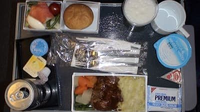 機内食:SINGAPORE AIR 成田→バンコク