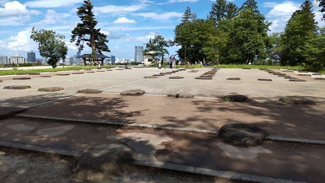 宮城県仙台市の仙台城本丸大広間跡