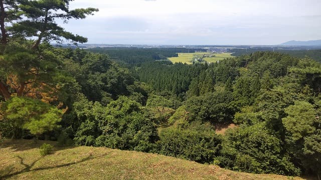 秋田県能代市の檜山城跡からの眺め