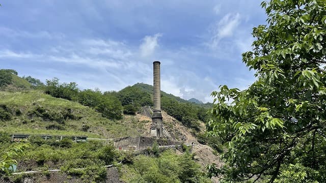 栃木県日光市の足尾銅山跡（本山製錬所跡）