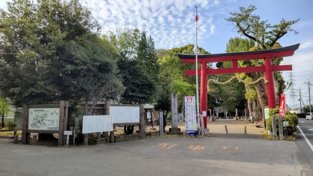 群馬県太田市の生品神社境内（新田義貞挙兵伝説地）