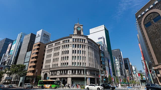 東京都中央区の銀座和光本店の時計台
