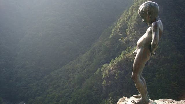 徳島県三好市の小便小僧