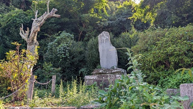 長崎県対馬市の松村安五郎と吉野数之助の顕彰碑